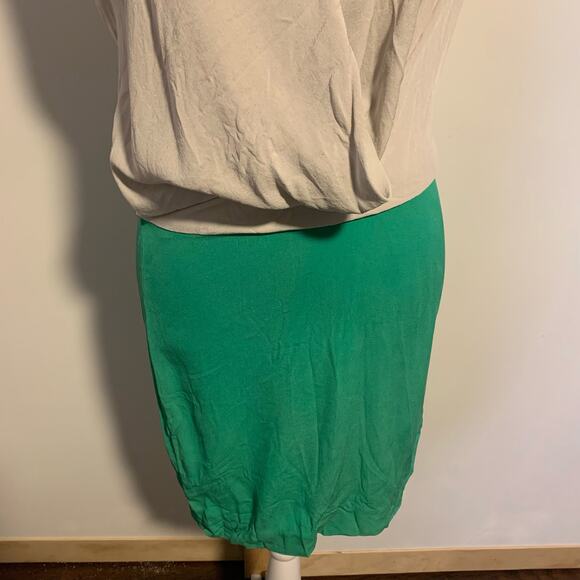 Diane Von Furstenberg gray & green silk mini dress size 0 - Picture 5 of 11